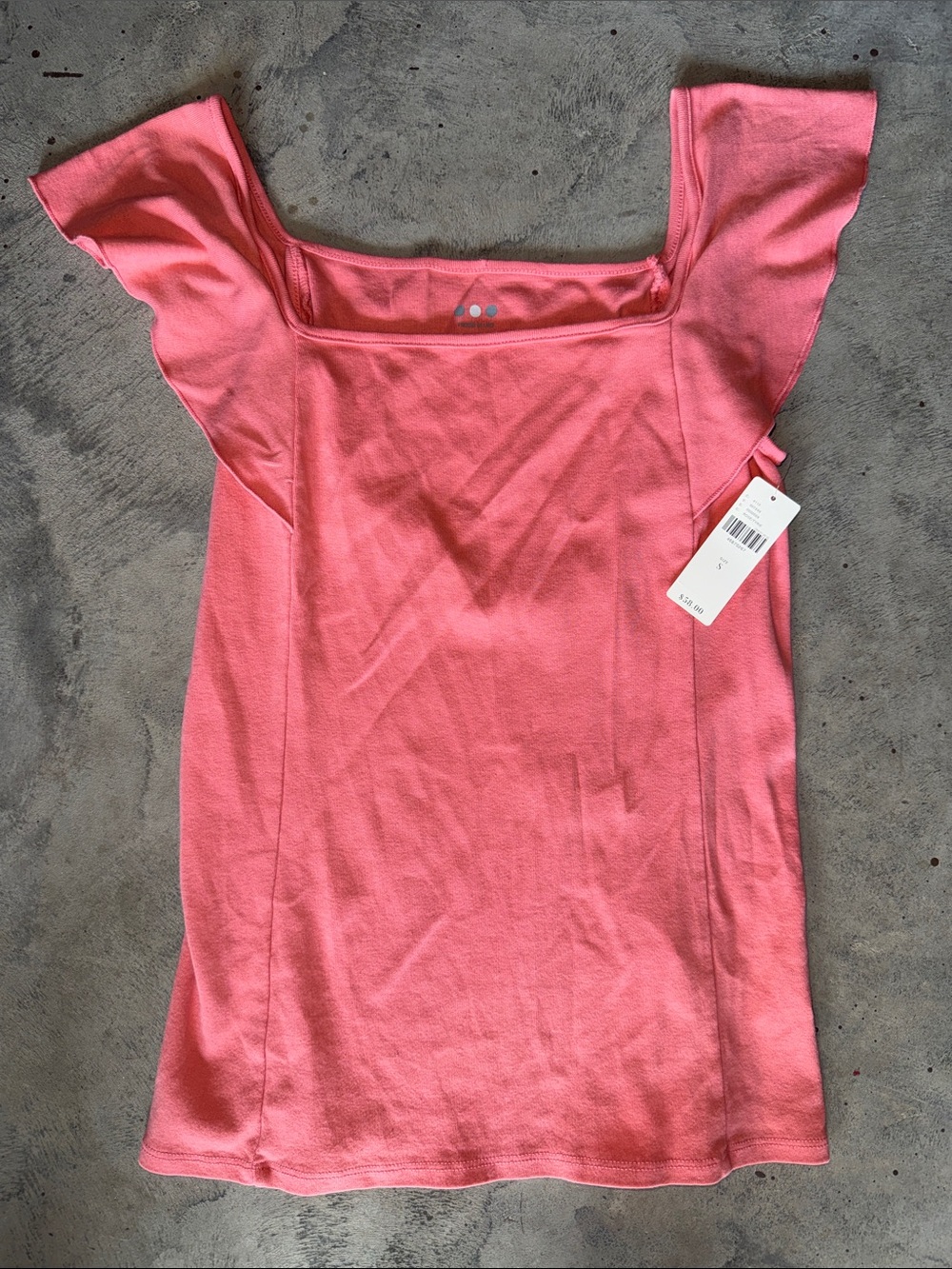 Anthropologie Rose Square Neck Flutter Sleeve Camisole